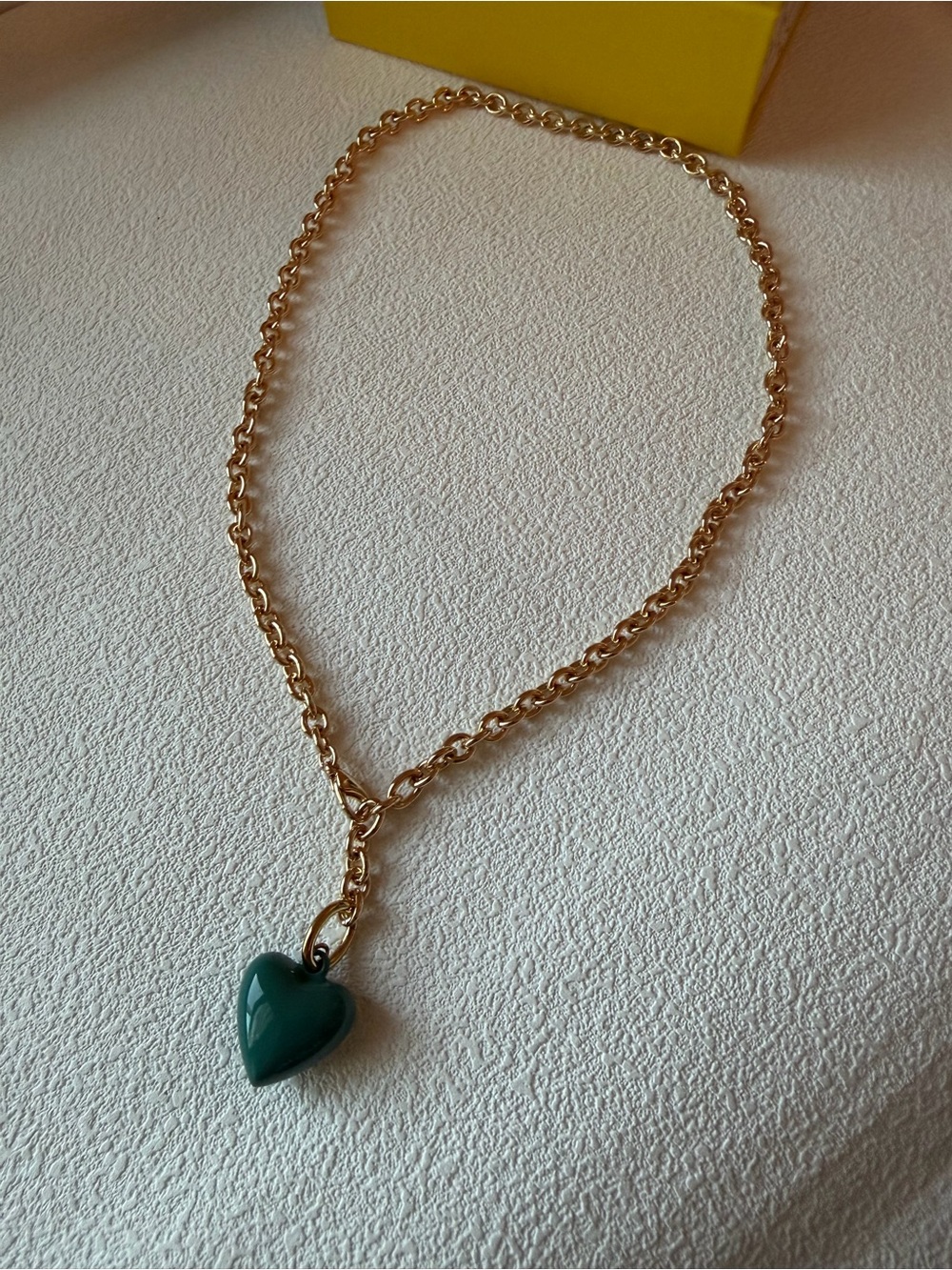 New Roxanne Assoulin small puffy heart Necklace with Teal Heart Pendant